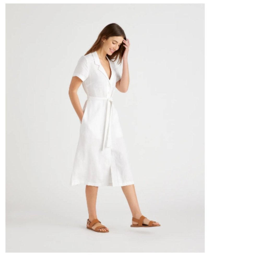 Quince White Midi Dress